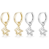 Load image into Gallery viewer, OAHLAN Fine Jewelry 14K Gold Plated Hollow Irregular Flower S925 Sterling Silver Earrings for Women Wedding Anniversary Gifts