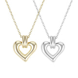 Load image into Gallery viewer, OAHLAN Silver 925 Heart Hollowed Pendant Free Necklace 14K Gold Romantic Stylish Link Charm Jewelry Love Women Necklaces