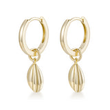 Load image into Gallery viewer, OAHLAN Fine Jewelry 14K Gold Plated Shell Shaped Design S925 Sterling Silver Earrings for Women Wedding Anniversary Engagement