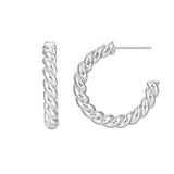 Load image into Gallery viewer, OAHLAN Fine Jewelry Simple C Shaped Fried Dough Twists S925 Sterling Silver Earrings for Women Engagement Wedding