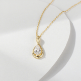 Load image into Gallery viewer, OAHLAN Fine Jewelry Gold Snake S925 Sterling Silver Pendant Necklace with Pear Cut Zircon for Women&#39;s Anniversary Wedding Gift