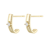Load image into Gallery viewer, OAHLAN Fine Jewelry S925 Sterling Silver Earrings with Square Cut Clear Zircon for Women Parties Weddings Anniversaries