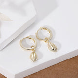 Load image into Gallery viewer, OAHLAN Fine Jewelry 14K Gold Plated Shell Shaped Design S925 Sterling Silver Earrings for Women Wedding Anniversary Engagement