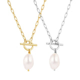 Load image into Gallery viewer, OAHLAN Fine Jewelry 925 Sterling Silver Link Chain Necklace with Pearls Fine Jewelry for Women&#39;s Engagement or Wedding Gift