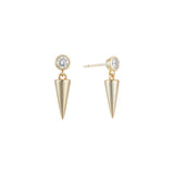 Load image into Gallery viewer, OAHLAN Women&#39;s Unique S925 Sterling Silver Cone Stud Earrings Round Cut Zircon Gold Plated Fine Jewelry for Wedding Engagement