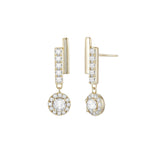 Load image into Gallery viewer, OAHLAN Women&#39;s Round Cut Zircon S925 Sterling Silver Drop Earrings Fine Jewelry Gold Plated for Wedding Engagement Party Gift