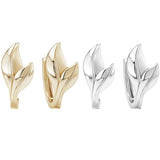 Load image into Gallery viewer, OAHLAN Fine Jewelry 14K Gold Plated Leaf Shaped S925 Sterling Silver Hoop Earrings for Women Engagement Wedding
