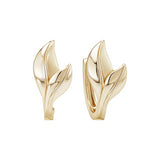 Load image into Gallery viewer, OAHLAN Fine Jewelry 14K Gold Plated Leaf Shaped S925 Sterling Silver Hoop Earrings for Women Engagement Wedding