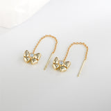 Load image into Gallery viewer, OAHLAN Fine Jewelry 14K Gold Plated S925 Sterling Silver Bowknot Earrings Zircon Trendy for Women&#39;s Engagement Wedding Party