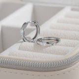 Load image into Gallery viewer, OAHLAN S925 Sterling Silver Square Cut Zircon Hoop Earrings Geometric Fine Jewelry for Women&#39;s Engagement Wedding Party