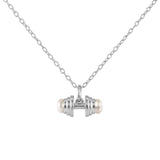 Load image into Gallery viewer, OAHLAN Fine Jewelry 925 Sterling Silver Link Chain Necklace with Lustrous White Pearls for Engagement Wedding Gift for Women
