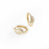 Load image into Gallery viewer, OAHLAN Fine Jewelry 14K Gold Plated Leaf Shaped S925 Sterling Silver Hoop Earrings for Women Engagement Wedding