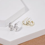 Load image into Gallery viewer, OAHLAN Fine Jewelry Wholesale 14K Gold Plated C Shaped S925 Sterling Silver Earrings for Women Engagement Wedding Party