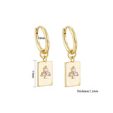 Load image into Gallery viewer, OAHLAN Fine Jewelry 14K Gold Plated Rectangular Inlaid Zircon S925 Sterling Silver Earrings for Women Engagement Wedding