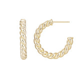 Load image into Gallery viewer, OAHLAN Fine Jewelry Simple C Shaped Fried Dough Twists S925 Sterling Silver Earrings for Women Engagement Wedding