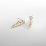 Load image into Gallery viewer, OAHLAN Women&#39;s Unique S925 Sterling Silver Cone Stud Earrings Round Cut Zircon Gold Plated Fine Jewelry for Wedding Engagement