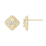 Load image into Gallery viewer, OAHLAN Fine Jewelry Round Cut Zircon 14K Gold Plated Square S925 Sterling Silver Earrings for Women Wedding Engagement