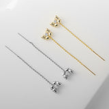 Load image into Gallery viewer, OAHLAN Fine Jewelry 14K Gold Plated S925 Sterling Silver Bowknot Earrings Zircon Trendy for Women&#39;s Engagement Wedding Party
