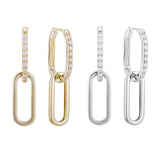Load image into Gallery viewer, OAHLAN Women&#39;s Trendy S925 Sterling Silver Drop Earrings with Zircon Gold Plated Fine Jewelry for Wedding Party Perfect Gift