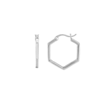 Load image into Gallery viewer, OAHLAN Fine Jewelry Simple Geometric Hexagon Shaped S925 Sterling Silver Hoop Earrings for Women Engagement Wedding Party