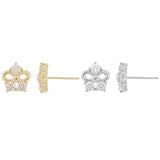 Load image into Gallery viewer, OAHLAN Women&#39;s Fine Jewelry 14K Gold Plated Flower Shaped Zircon S925 Sterling Silver Stud Earrings for Wedding Engagement
