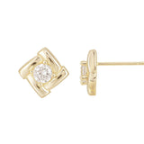 Load image into Gallery viewer, OAHLAN Fine Jewelry Wholesale 14K Gold Plated Rotating Shape Zircon S925 Sterling Silver Earrings for Women Wedding Anniversary