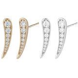 Load image into Gallery viewer, OAHLAN Fine Jewelry Women&#39;s S925 Sterling Silver Leaves Stud Earrings with Zircon Gold Plated for Wedding Engagement Party