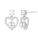 Load image into Gallery viewer, OAHLAN Women&#39;s 14K Gold Plated S925 Sterling Silver Freshwater Pearl Earrings Heart Shaped for Wedding Parties Fine Jewellery