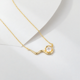 Load image into Gallery viewer, OAHLAN Fine Jewelry Gold Wave S925 Sterling Silver Pendant Necklaces with Zircon Accent Timeless for Women Wedding Engagement