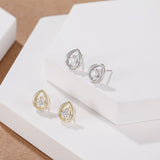 Load image into Gallery viewer, OAHLAN Fine Jewelry Round Cut Sparkling Zircon Hollow Design S925 Sterling Silver Earrings for Women Wedding Engagement