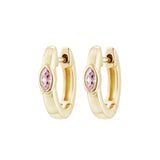 Load image into Gallery viewer, OAHLAN Women&#39;s Trendy 14K Gold Plated S925 Sterling Silver Hoop Earrings with Pink Zircon Fine Jewelry for Party Wedding Gifts