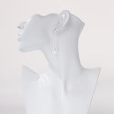 Load image into Gallery viewer, OAHLAN Women&#39;s S925 Sterling Silver Chain Minimalist Dangling Fine Jewelry Freshwater Pearl Earrings for Wedding Anniversary