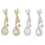 Load image into Gallery viewer, OAHLAN Women&#39;s S925 Sterling Silver Teardrop Dangle Earrings Fine Jewelry Zircon Gold Plated for Wedding Engagement Party Gift