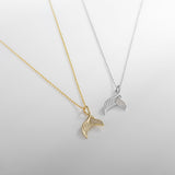 Load image into Gallery viewer, OAHLAN Fine Jewelry Gold Plated Mermaid Tail Inlaid Zircon S925 Sterling Silver Pendant Necklaces for Women Anniversary Wedding