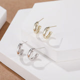 Load image into Gallery viewer, OAHLAN Fine Jewelry Wholesale 14K Gold Plated C Shaped S925 Sterling Silver Earrings for Women Engagement Wedding Party