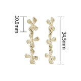 Load image into Gallery viewer, OAHLAN New 14K Gold Plated Swinging Flowers S925 Sterling Silver Drop Earrings Fine Jewelry for Women Wedding Engagement Party