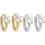 Load image into Gallery viewer, OAHLAN Women&#39;s Fine Jewelry Round Cut Zircon S925 Sterling Silver Hoop Earrings Geometric Gold Plated for Wedding Gifts