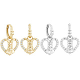 Load image into Gallery viewer, OAHLAN Women&#39;s Trendy S925 Sterling Silver Heart Drop Earrings Sparkling Zircon Fine Jewelry for Weddings Parties Gifts