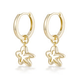 Load image into Gallery viewer, OAHLAN Fine Jewelry 14K Gold Plated Hollow Irregular Flower S925 Sterling Silver Earrings for Women Wedding Anniversary Gifts