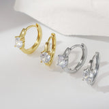 Load image into Gallery viewer, OAHLAN Women&#39;s Fine Jewelry Round Cut Zircon S925 Sterling Silver Hoop Earrings Geometric Gold Plated for Wedding Gifts