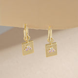 Load image into Gallery viewer, OAHLAN Fine Jewelry 14K Gold Plated Rectangular Inlaid Zircon S925 Sterling Silver Earrings for Women Engagement Wedding