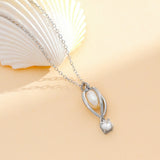 Load image into Gallery viewer, OAHLAN Fine Jewelry Elegant Freshwater Pearl 925 Sterling Silver Necklaces with Zircon for Women Wedding Party Anniversary