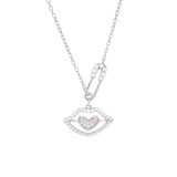 Load image into Gallery viewer, OAHLAN Fine Jewelry Gold Plated S925 Sterling Silver Lip Pendant Necklace Heart Shaped Pink Zircon for Women&#39;s Anniversary Gift