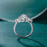 Load image into Gallery viewer, OAHLAN Fine Jewelry 2ct Pear Cut Sparkling Cubic Zircon S925 Sterling Silver Rings for Women Engagement Anniversary Gift