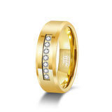 Load image into Gallery viewer, Silver Waterproof High Polished Zircon Inlay Tungsten Rings for Men Wedding Engagement