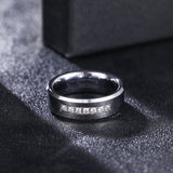 Load image into Gallery viewer, Silver Waterproof High Polished Zircon Inlay Tungsten Rings for Men Wedding Engagement