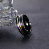 Load image into Gallery viewer, 8mm Antler Inlay Black Tungsten Carbide Rings for Men