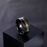 Load image into Gallery viewer, 8mm Antler Inlay Black Tungsten Carbide Rings for Men