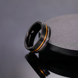 Load image into Gallery viewer, 8mm Antler Inlay Black Tungsten Carbide Rings for Men