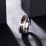 Load image into Gallery viewer, 8mm Dinosaur Bone Metal Slag Hammered Tungsten Carbide Rings for Men